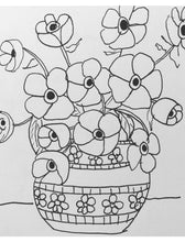 Load image into Gallery viewer, Floral Line Ink Drawing Size Options